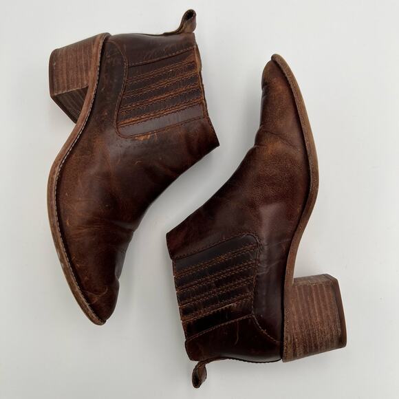 Madewell The Bonham Boot Women's 7.5 Cognac Brown Leather Pointed Toe Ankle - Picture 4 of 11